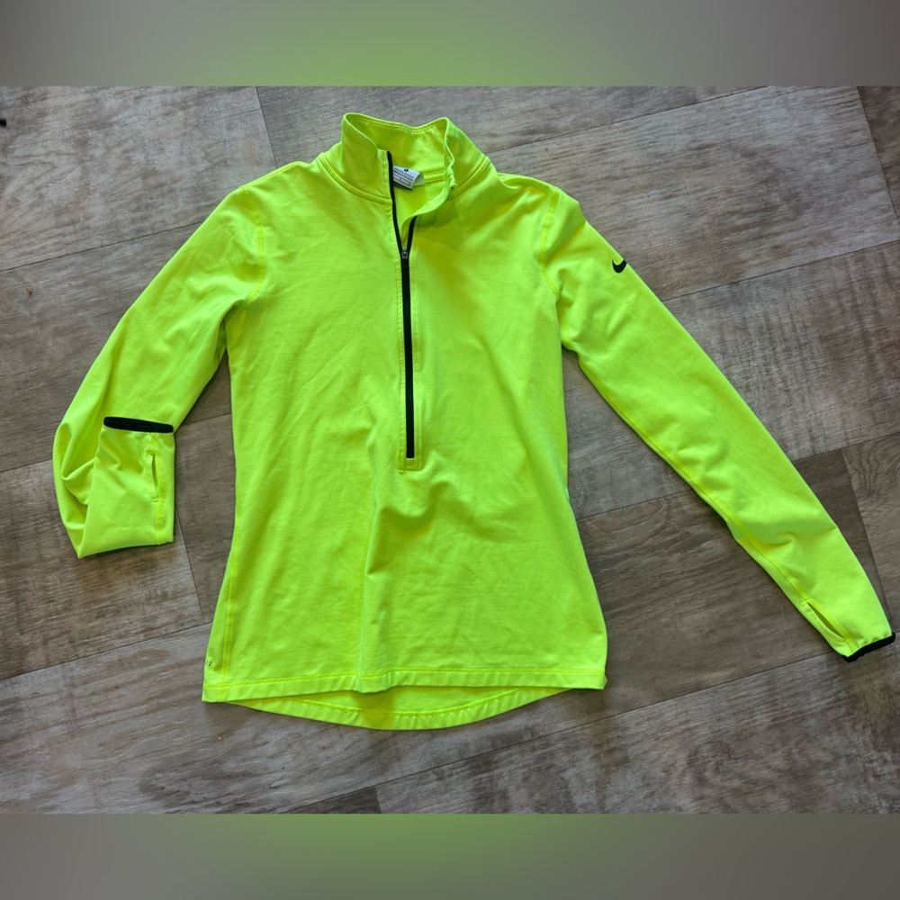 Nike Pro Dri-FIT Bright Green Zip Top